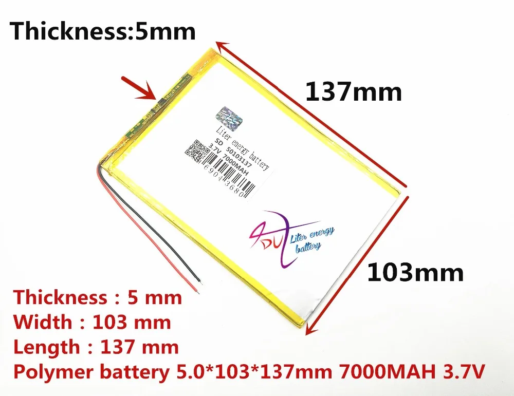 Аккумулятор для планшета 3,7 В, 7000 мАч, универсальные перезаряжаемые литиевые батареи для планшетов каждой марки 50103137 Изображение 0