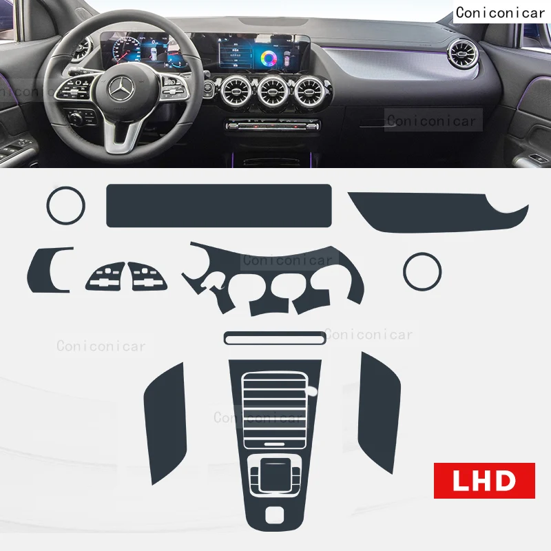 Для Mercedes Benz GLA H247 2020-2023, Панель коробки передач, Навигация, Автомобильный внутренний экран, Защитная пленка, покрытие TPU Против царапин Изображение 1