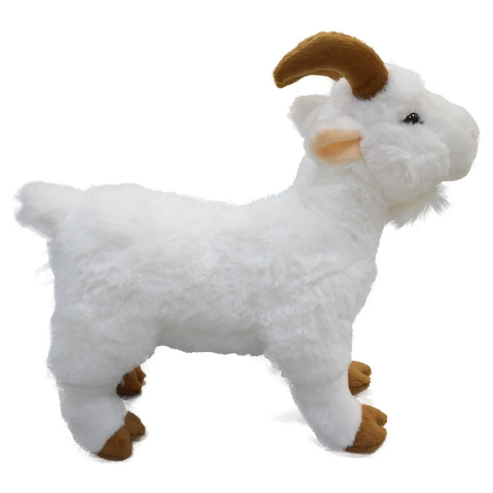 Реалистичная Белая коза, Плюшевая игрушка, Реалистичная белая коза, плюшевые игрушки, имитирующие животных, Кукла Изображение 1