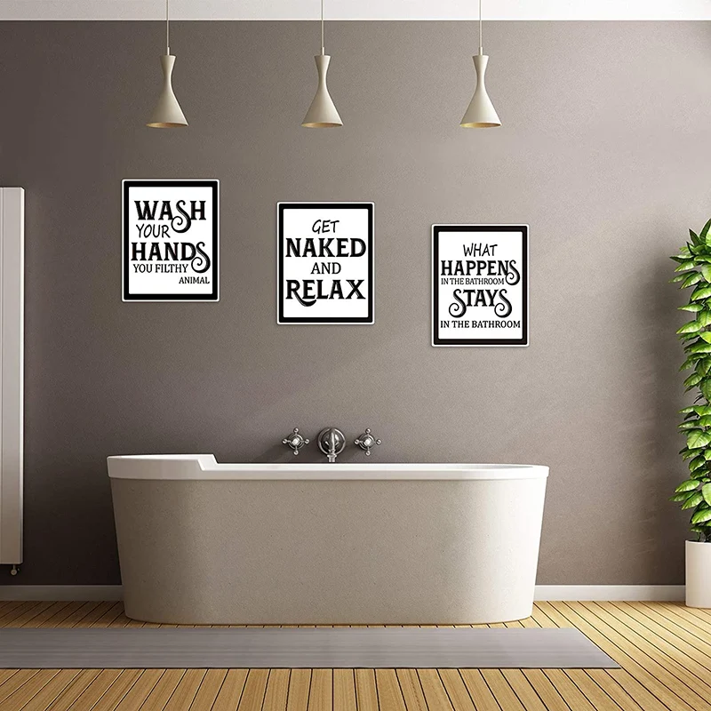 SEWS-9 шт. Настенный декор для ванной комнаты, забавный винтажный знак ванной комнаты, плакаты для ванной комнаты на стену, декор для ванной комнаты Изображение 4