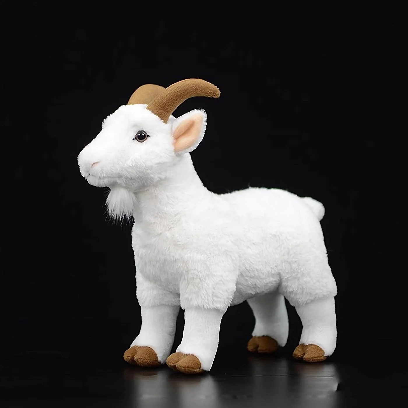 Реалистичная Белая коза, Плюшевая игрушка, Реалистичная белая коза, плюшевые игрушки, имитирующие животных, Кукла Изображение 4