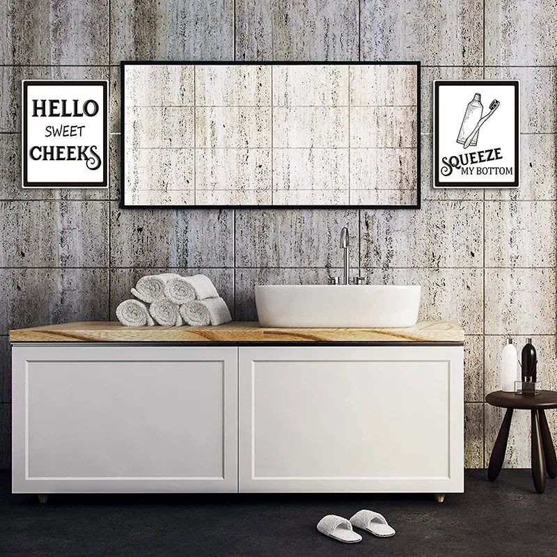 SEWS-9 шт. Настенный декор для ванной комнаты, забавный винтажный знак ванной комнаты, плакаты для ванной комнаты на стену, декор для ванной комнаты Изображение 5