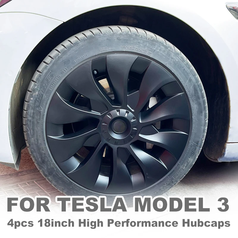 4шт Модель 3 18-Дюймовые Колпачки Ступицы для Tesla M3 Оригинальная Автомобильная Сменная Колесная Крышка Колпачок Ступицы Полное Покрытие Комплект Автомобильного Электромобиля 2022 Изображение 0