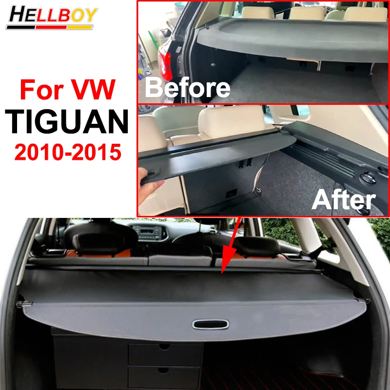 Автомобильный стайлинг для VW Tiguan 2013 2012, задняя крышка багажника, Защита от Посторонних Глаз, Аксессуары для защиты багажа, 2010-2015 Изображение 0