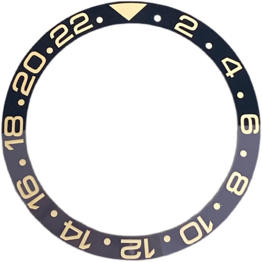 Аксессуары Для часов Вставка в безель часов GMT Золотое слово Черно-серый Керамический безель Наружный диаметр горловины 38 мм Внутренний диаметр 30,5 мм Изображение 0