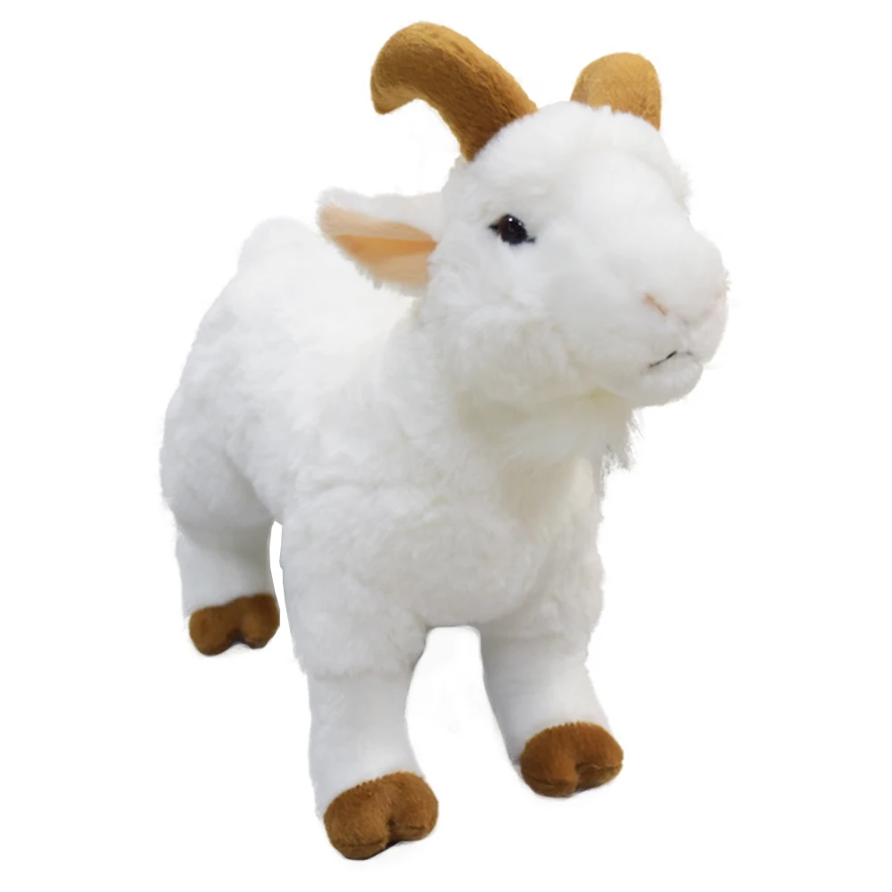 Реалистичная Белая коза, Плюшевая игрушка, Реалистичная белая коза, плюшевые игрушки, имитирующие животных, Кукла Изображение 0
