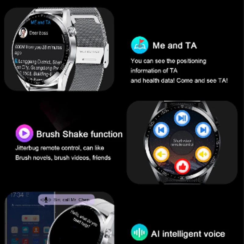 2023 Новые Мужские Спортивные GPS Bluetooth Talk IP68 водонепроницаемые NFC умные часы мужские для MEIZU 18s Pro Xiaomi Redmi 12C Samsung Galaxy S23 Изображение 1