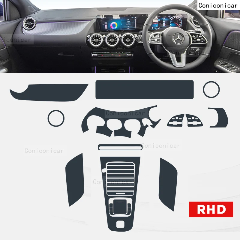 Для Mercedes Benz GLA H247 2020-2023, Панель коробки передач, Навигация, Автомобильный внутренний экран, Защитная пленка, покрытие TPU Против царапин Изображение 2