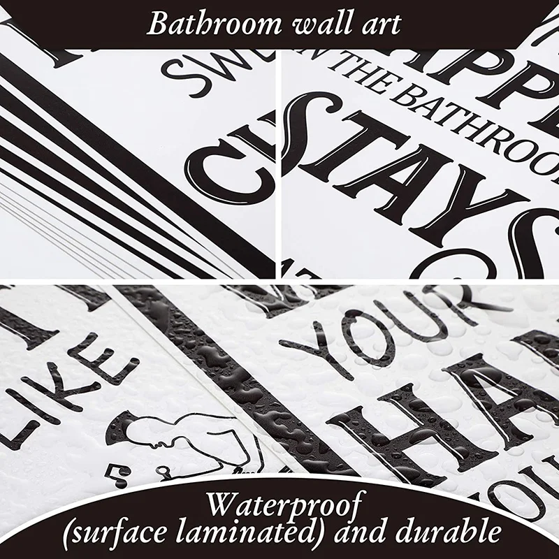 SEWS-9 шт. Настенный декор для ванной комнаты, забавный винтажный знак ванной комнаты, плакаты для ванной комнаты на стену, декор для ванной комнаты Изображение 3