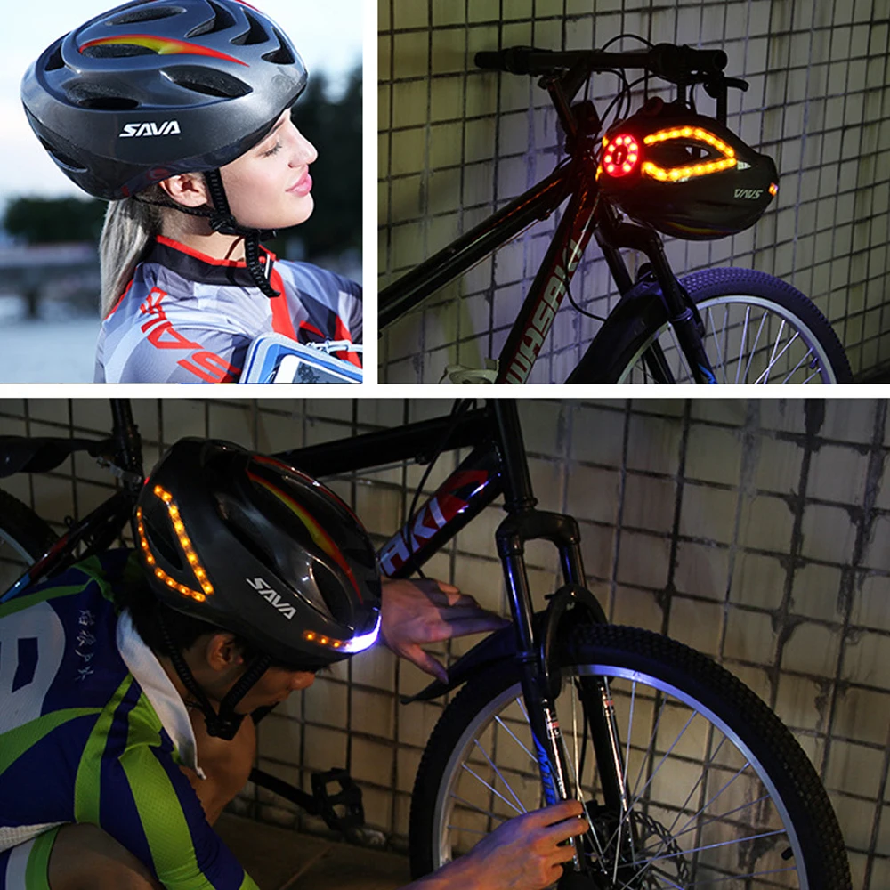 Умный велосипедный шлем DSYCAR для взрослых, беспроводной пульт дистанционного управления с перезаряжаемой USB-передней и задней светодиодной подсветкой, велосипедный шлем Изображение 5